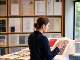 Diseñador eligiendo muestras textiles