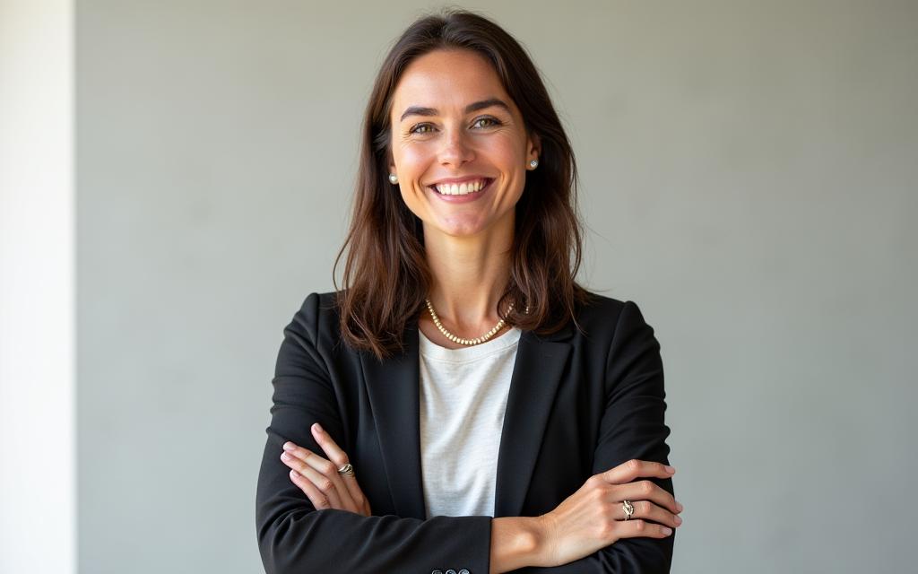 Retrato de las fundadoras o especialistas de producto en un estudio luminoso.